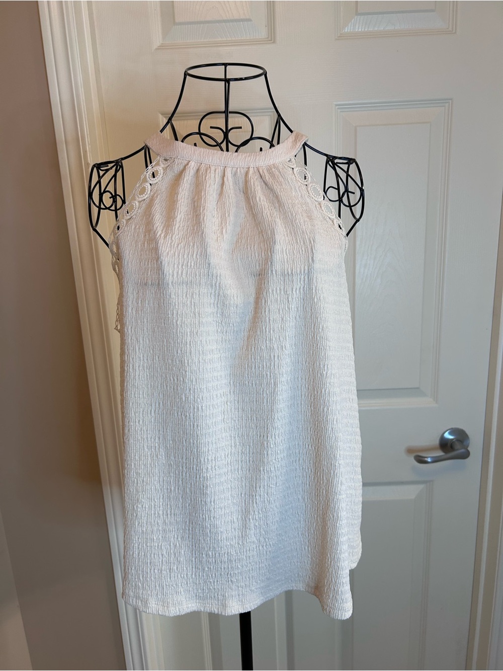 Cable & Gauge White Sleeveless Halter Mini Dress